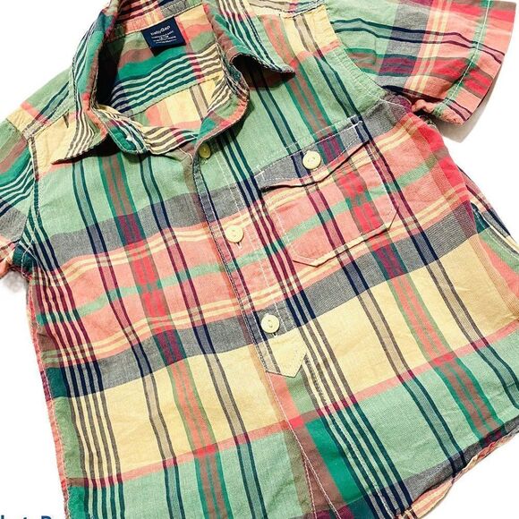 baby Gap Plaid Buttons Down Short Sleeve Shirt - Picture 2 of 3